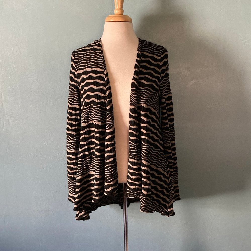 Tianello zebra print women's swing cardigan size x-small